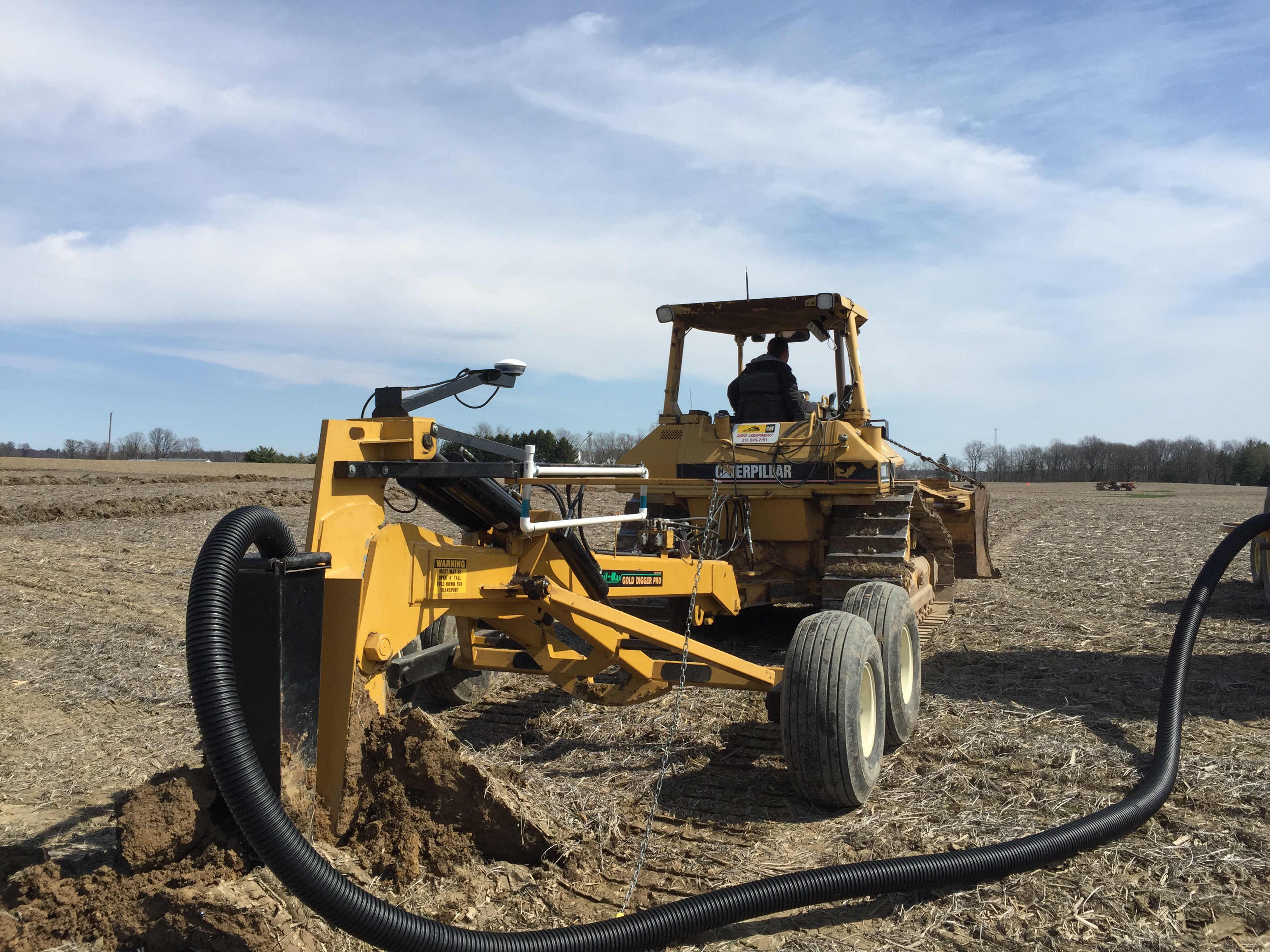 Cat Dozer With Gold Digger Plow And Tmx 2050 Schlatter S Inc